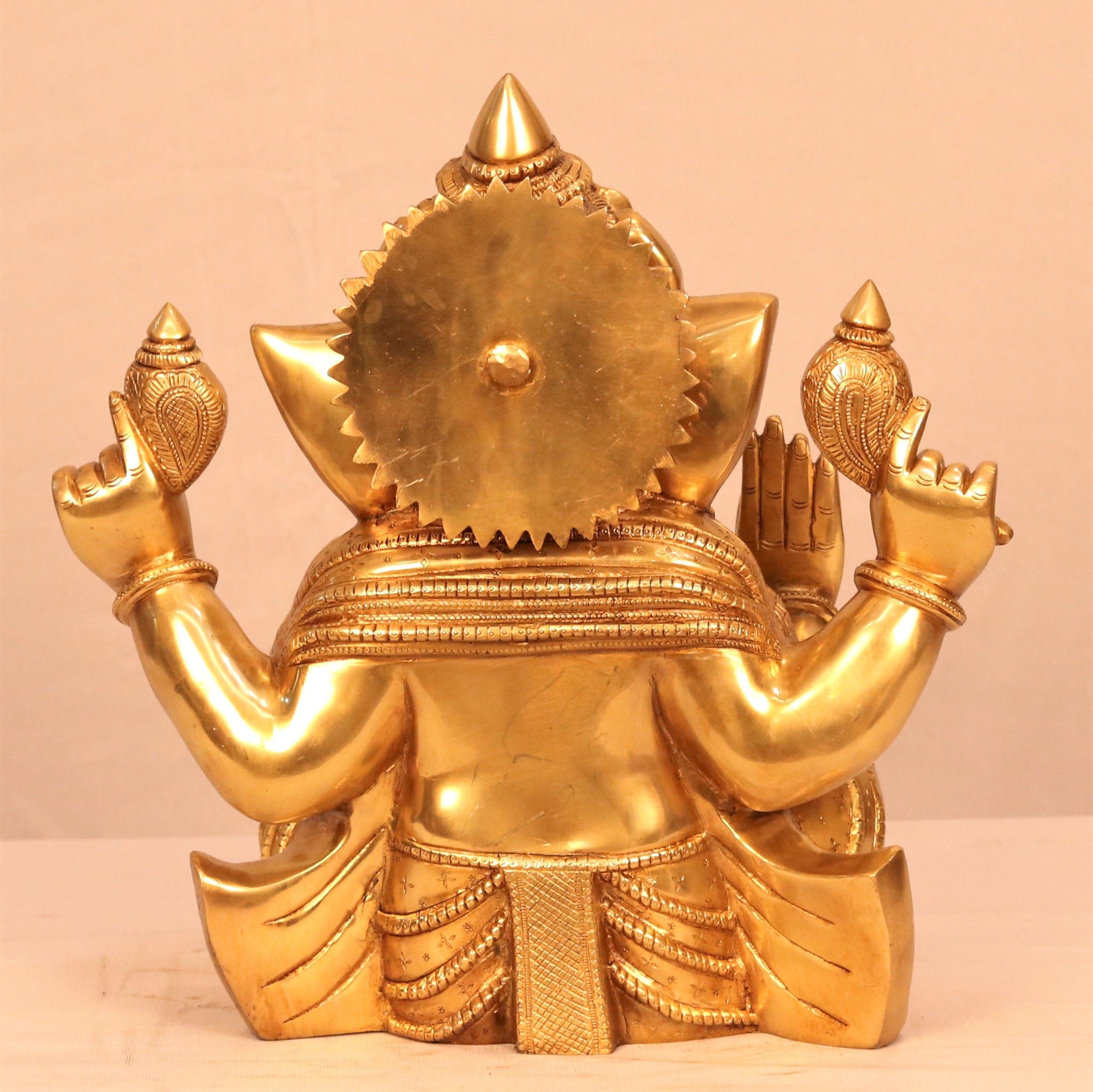 GOLDEN BRASS GANESH STATUE Buy exclusive brass statues, collectibles and decor
