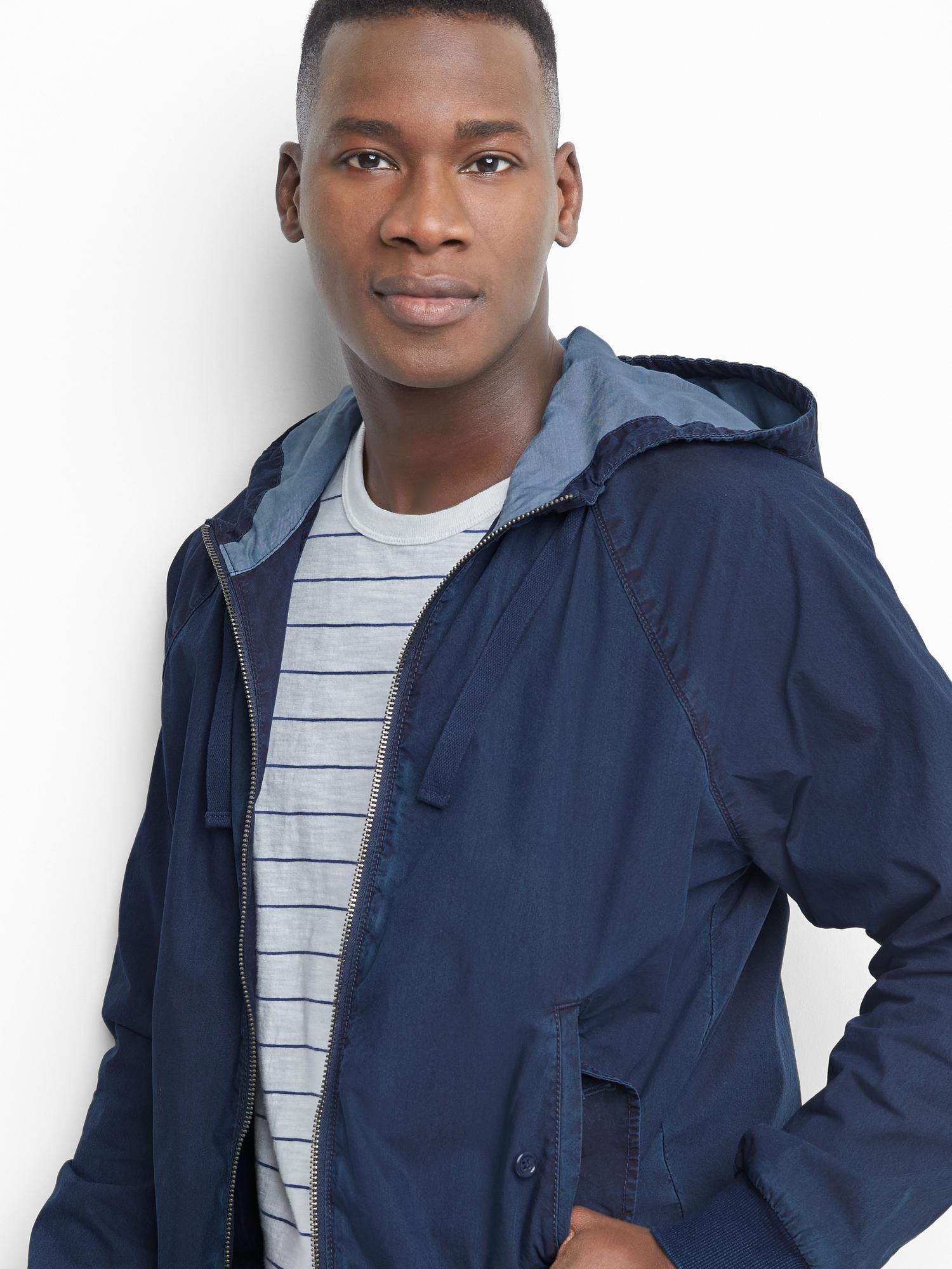 Denim hoodie harrington jacket Gap