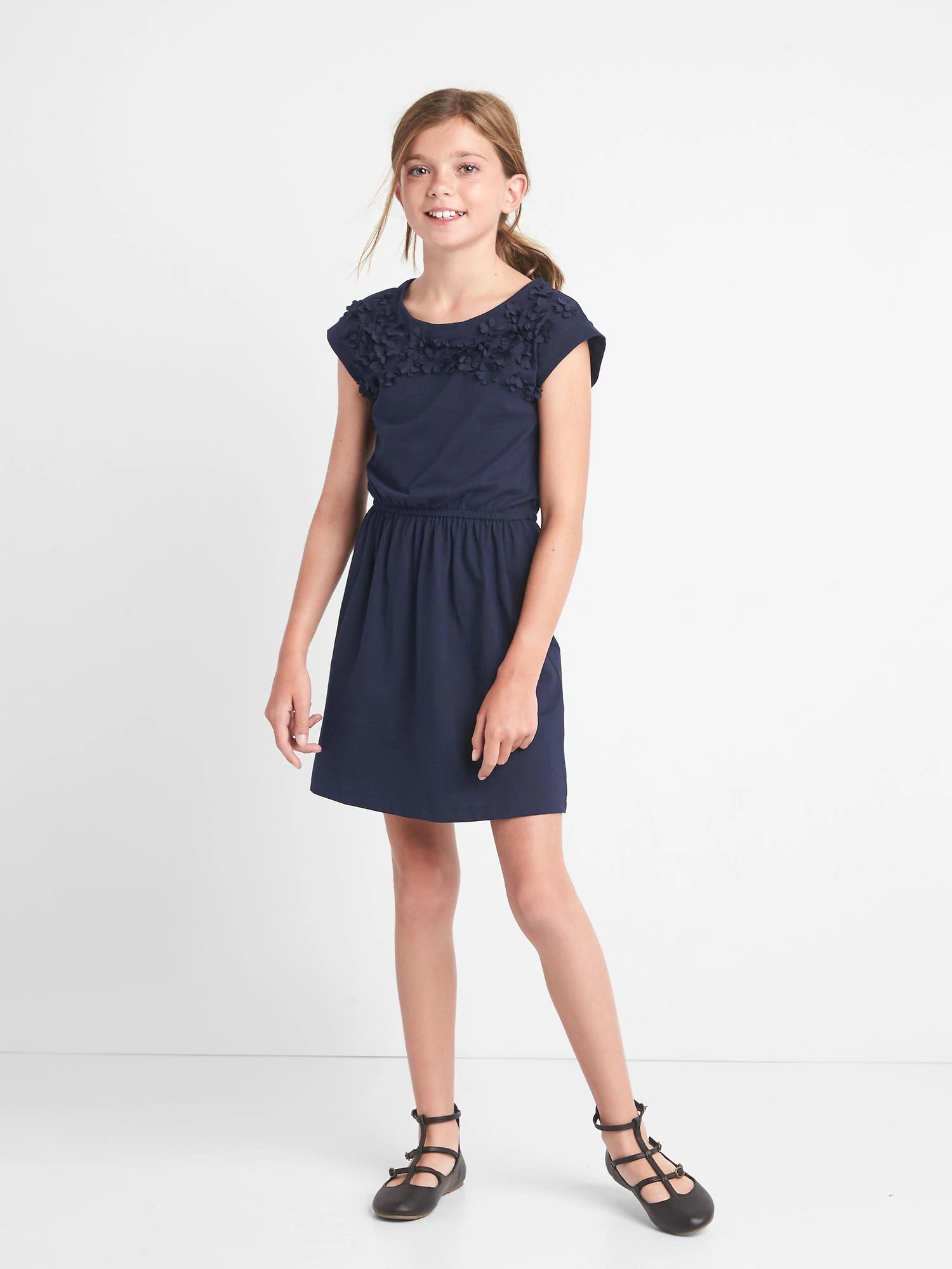 Flower applique cap dress Gap