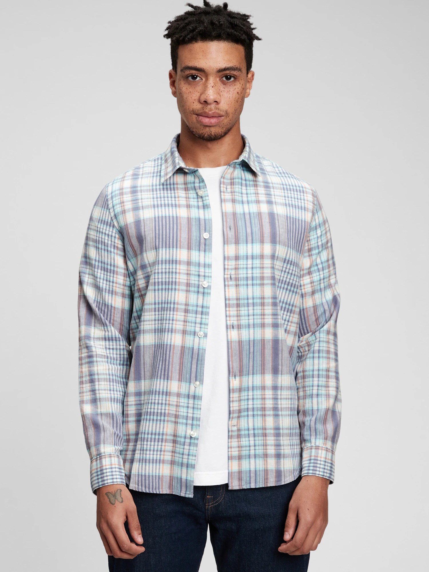 Plaid Shirt in LinenCotton Gap