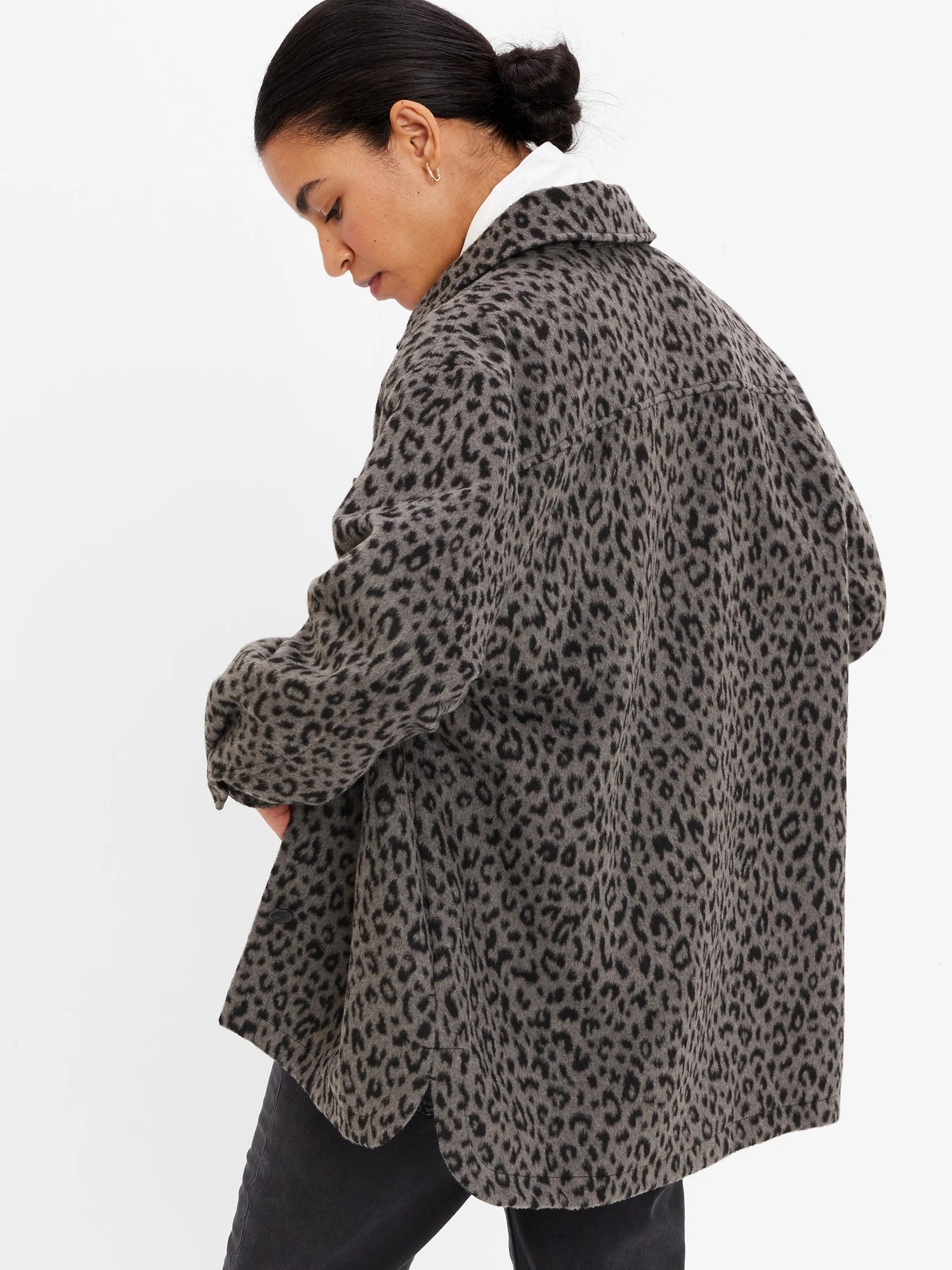 Animal Print Shirt Jacket Gap