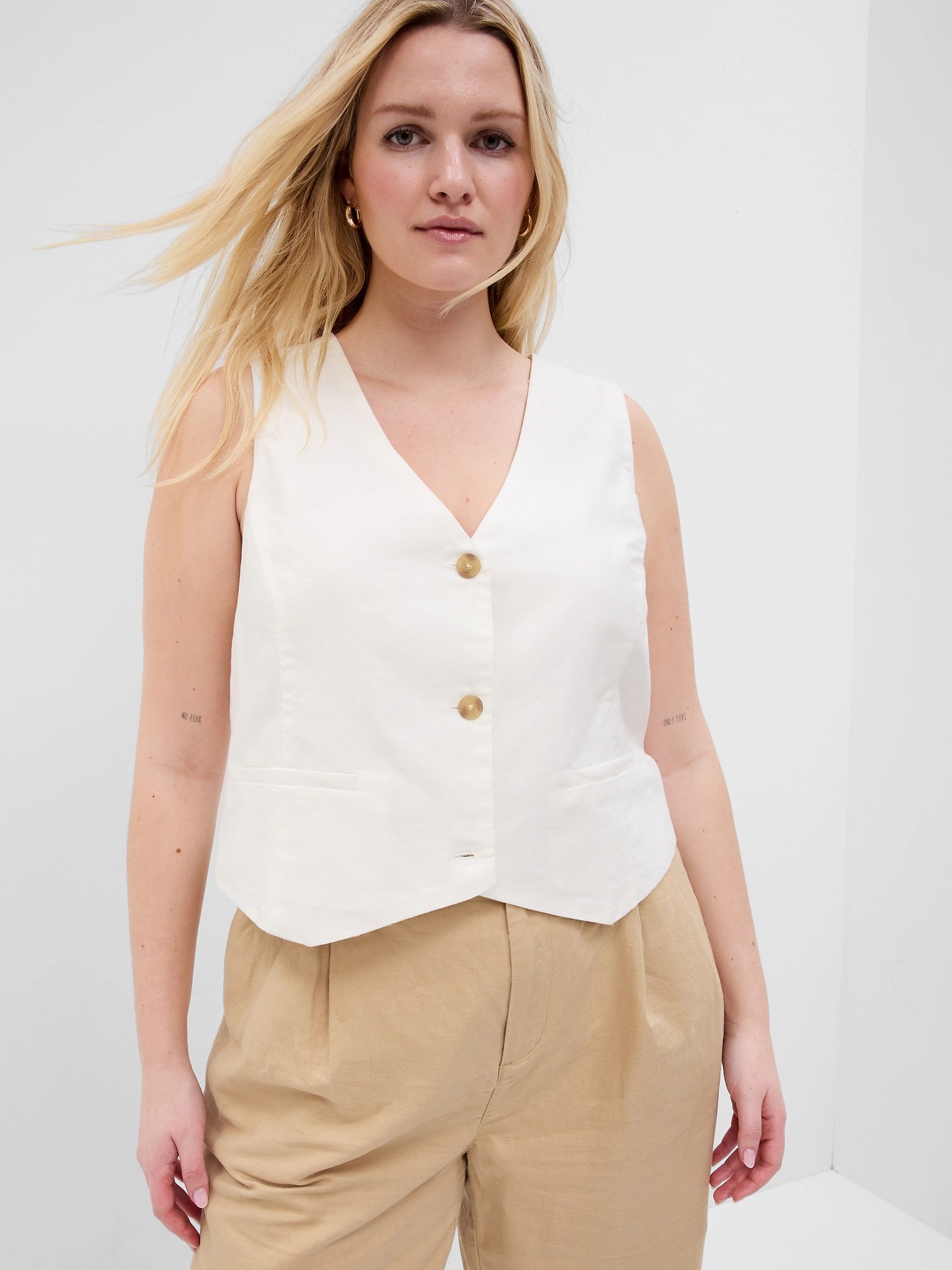 LinenCotton Vest Gap