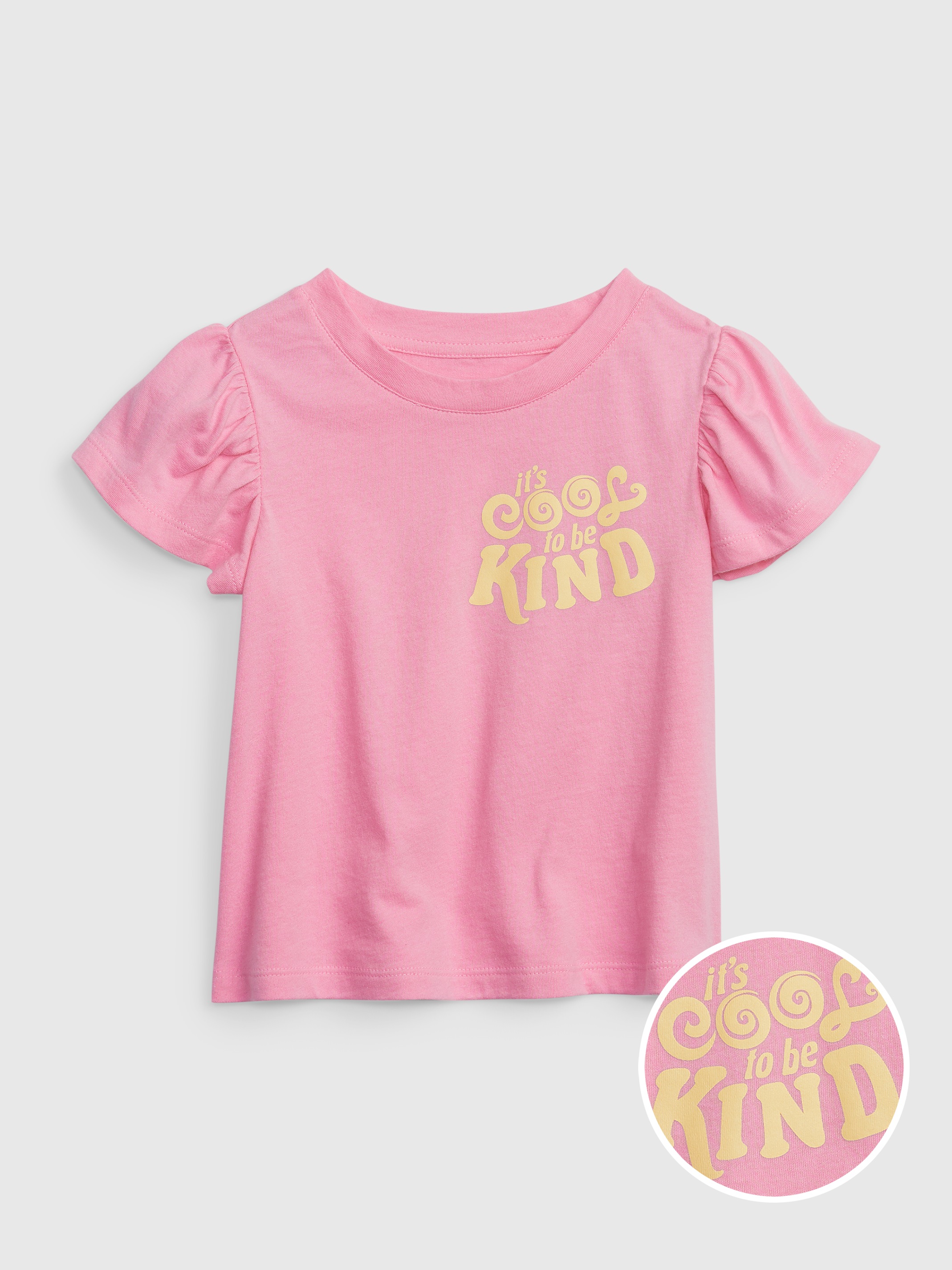 Toddler 100 Organic Cotton Mix and Match Flutter Sleeve TShirt Gap