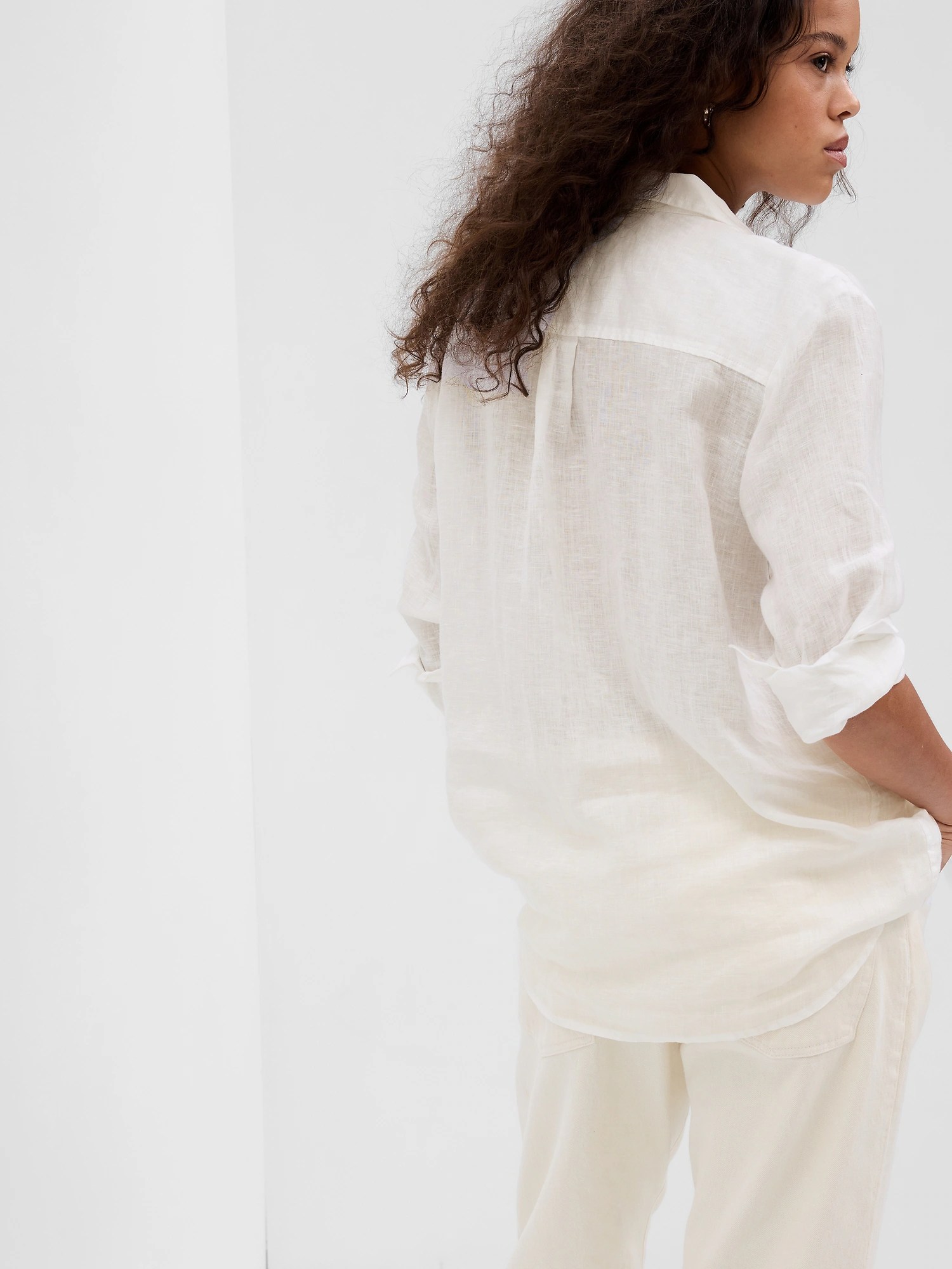 Linen Boyfriend Shirt Gap