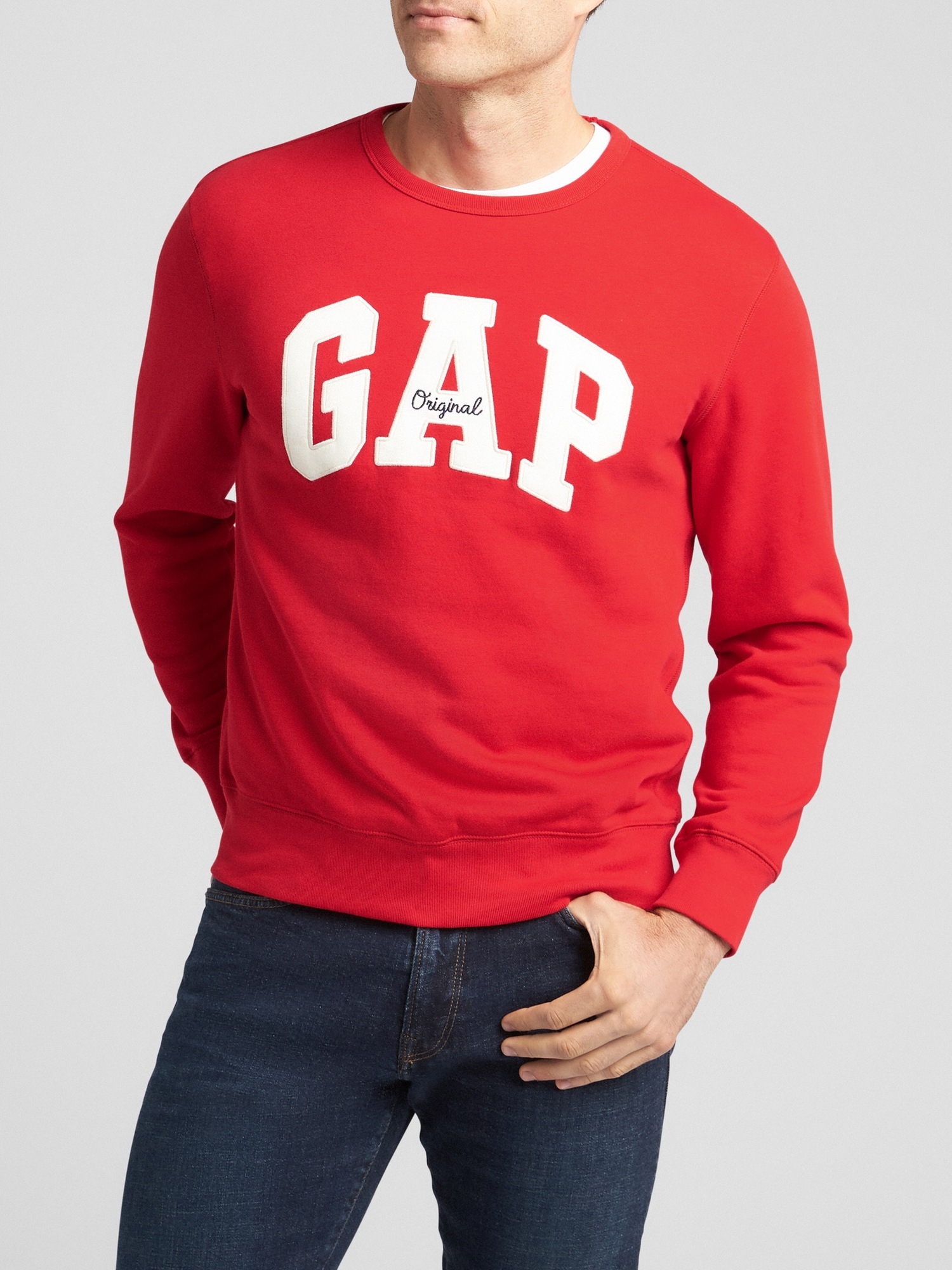 Embroidered Gap Logo Crewneck Pullover Gap Factory