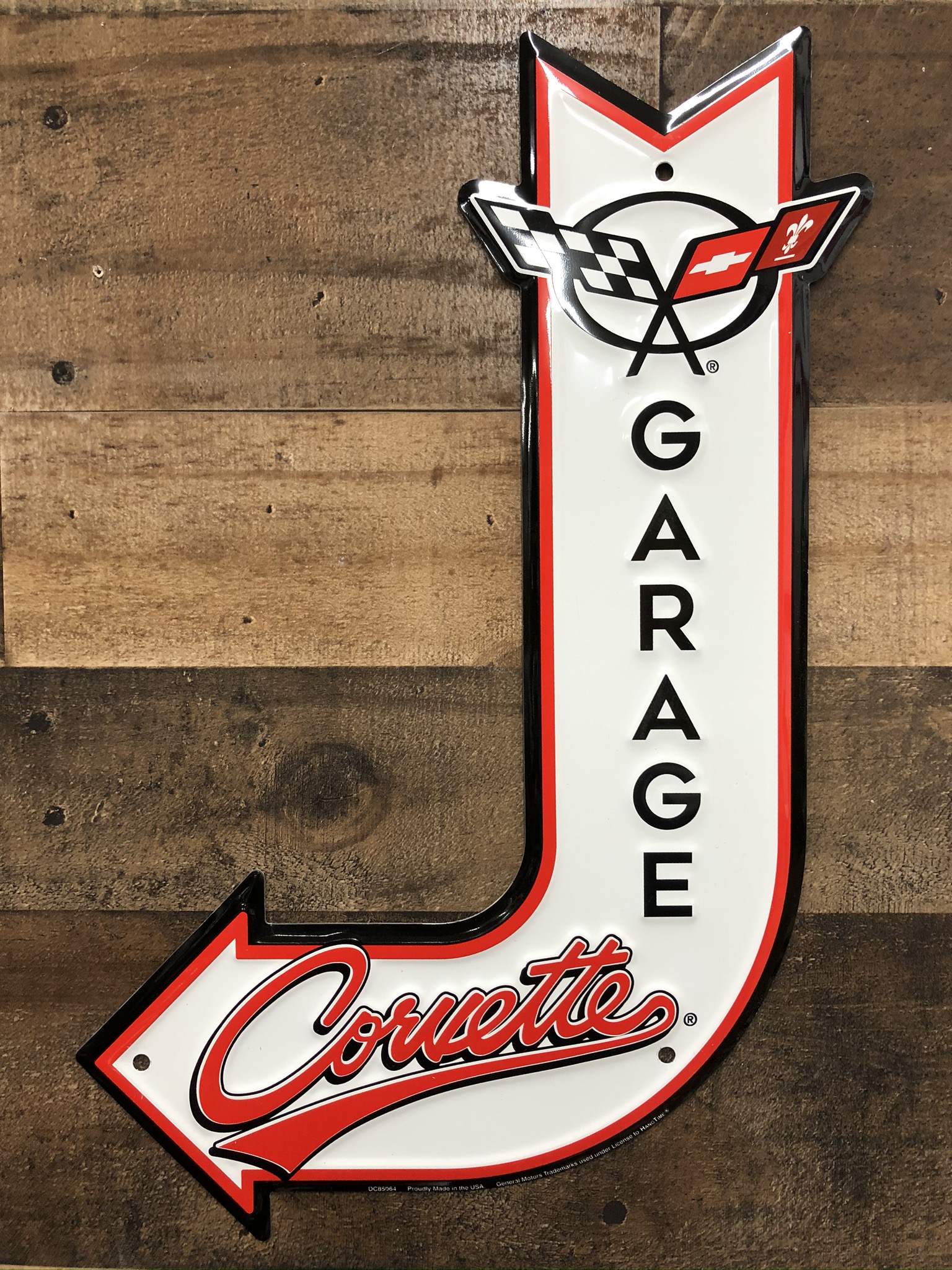 Corvette Garage Arrow Tin Sign Garage Art™