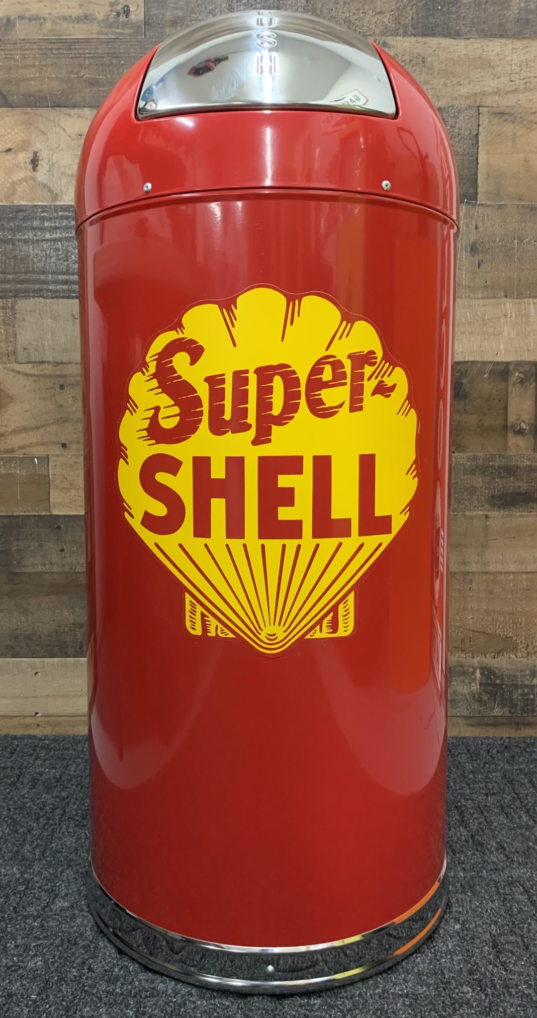Super Shell Gasoline Retro Style Trash Can Garage Art™