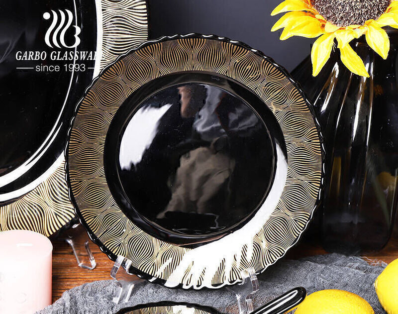 Cheap 33pcs elegant custom OEM decal heat resistance opal glass