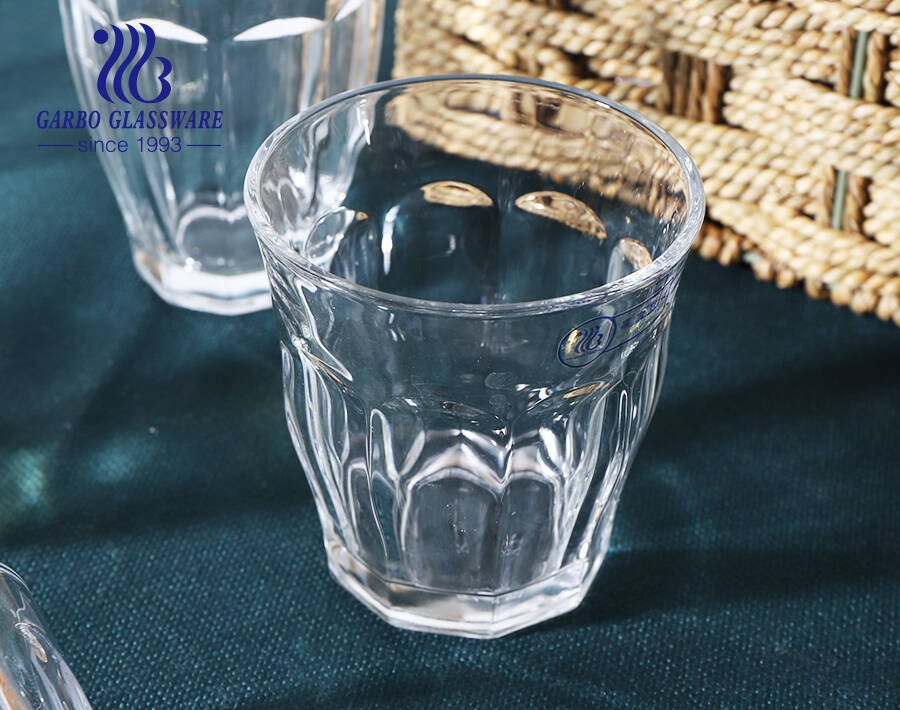 Worldwide popular lotus shape glass tumbler for coffee latte Espresso Arabic tea serving factory