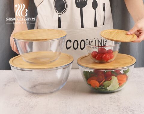 China heat resistant high borosilicate glassware baking bowls 4pcs set