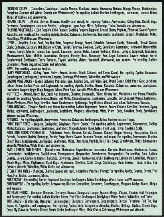 Garlic Barrier Label Information