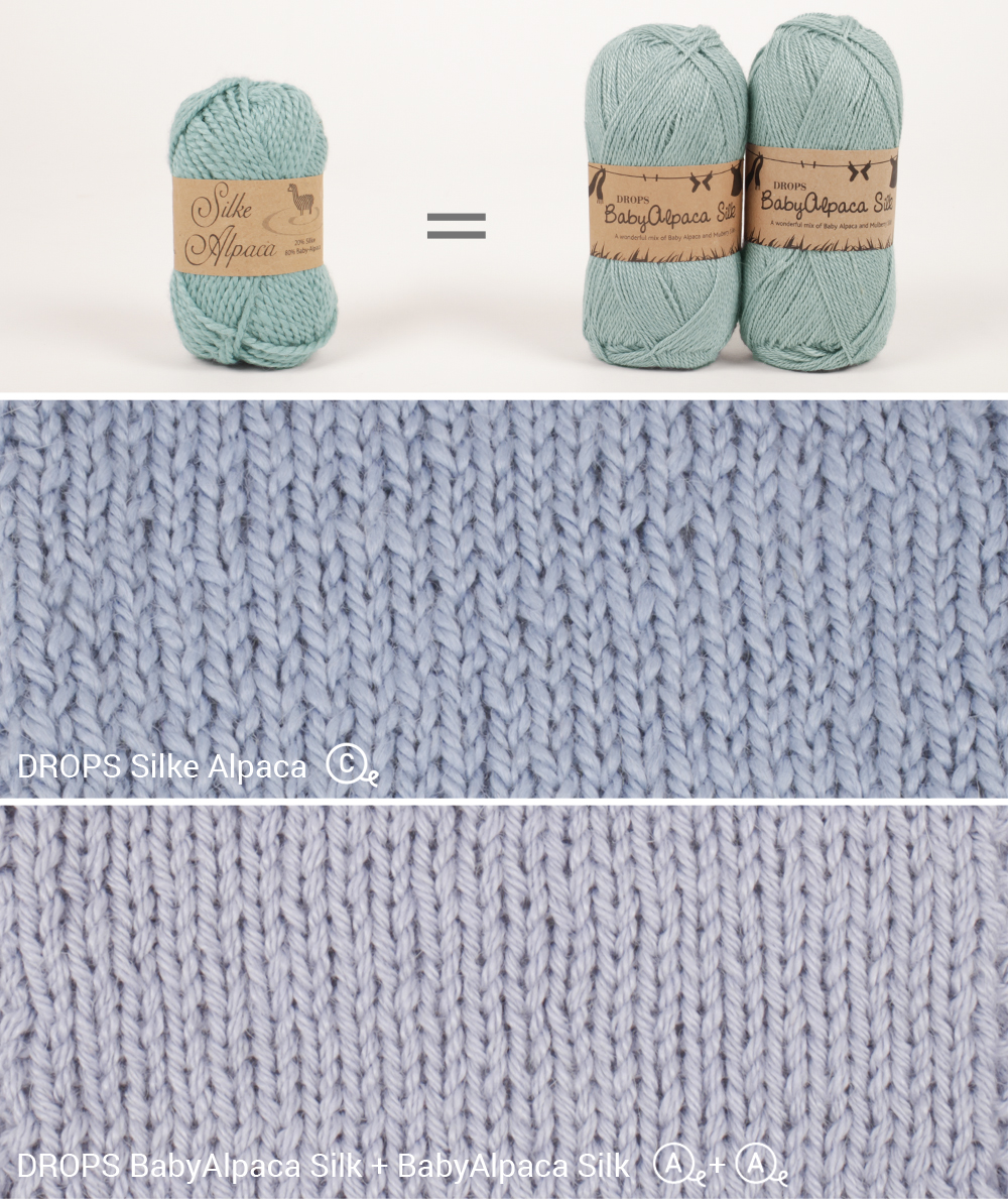 Remplacer Silke Alpaca par 2 fils DROPS BabyAlpaca Silk Leçons DROPS