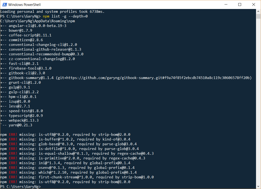 npm List All Globally Installed Packages · Today I Learned...
