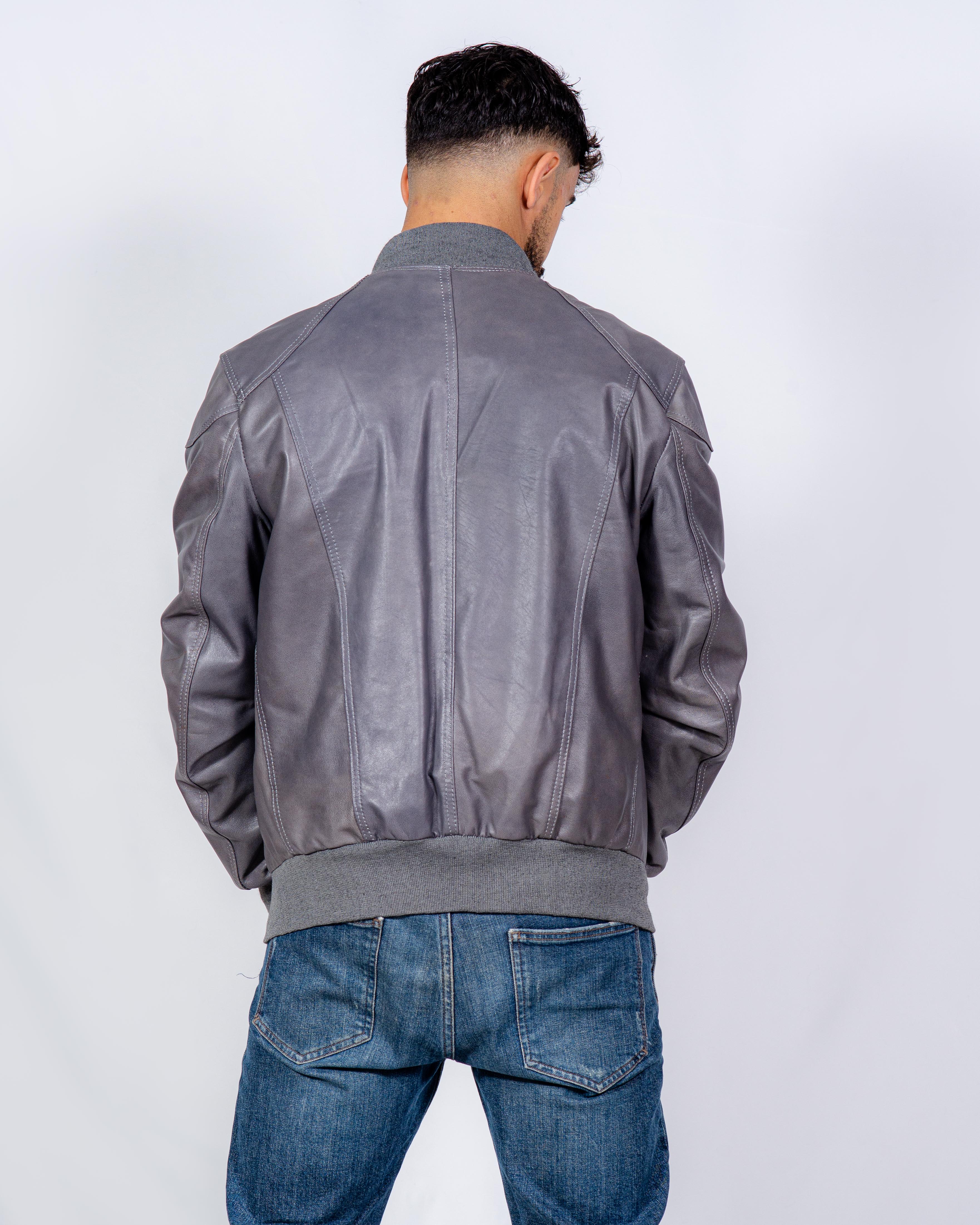 BOMBER IN PELLE UOMO GRIGIO MOD. 5320 GASC Couture