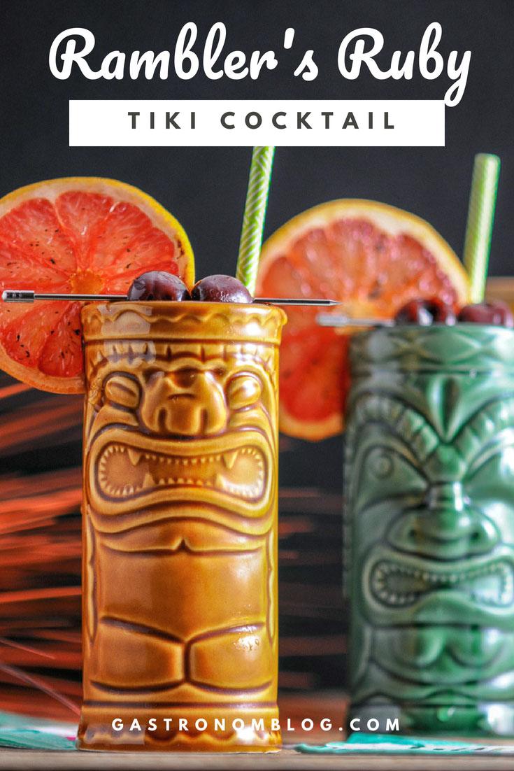 Rambler's Ruby A Tiki Gin and Mezcal Cocktail Gastronom Cocktails