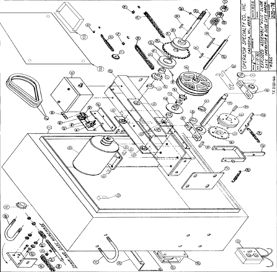 OSCO Sliding Gate Operators Replacement PartsOSCO HSLG Operator Parts