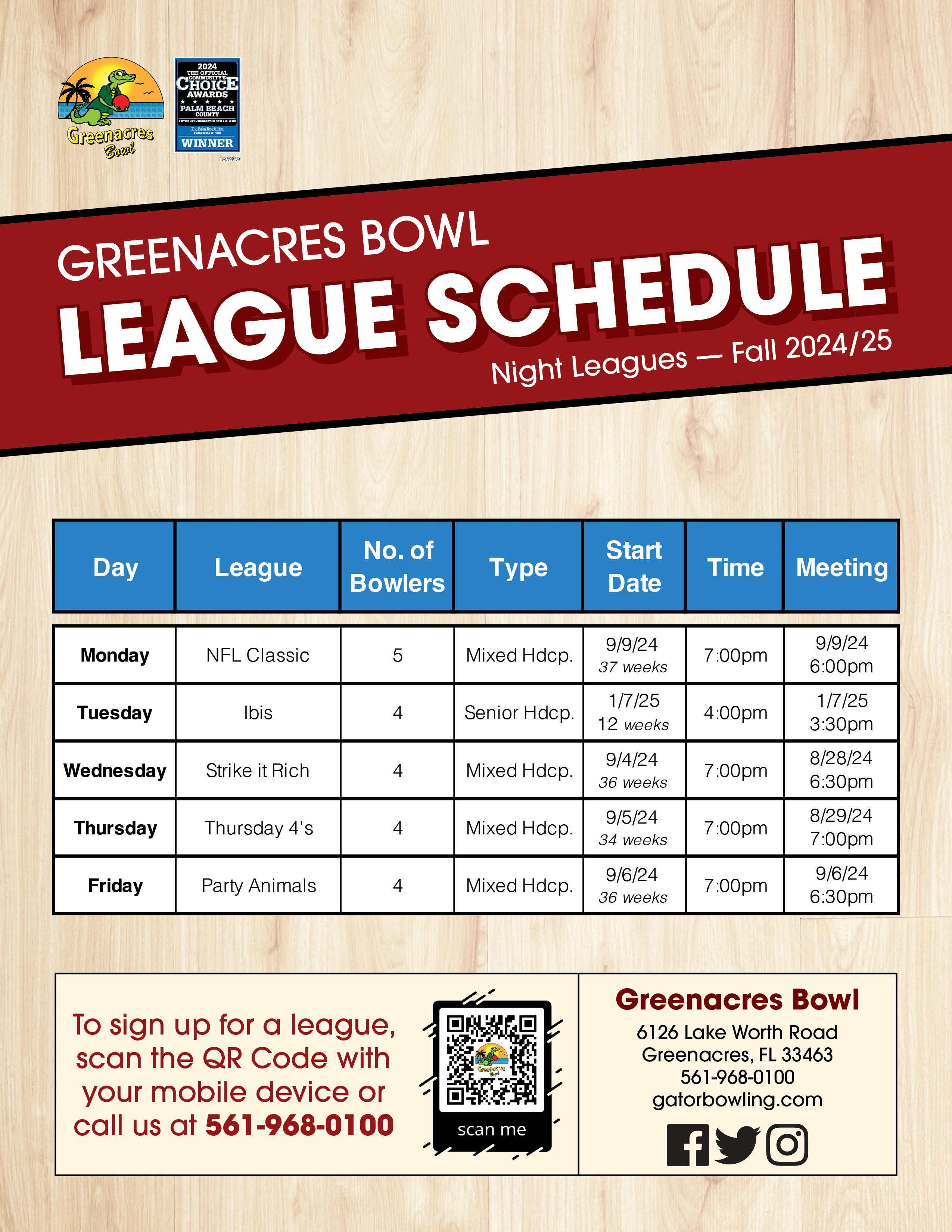 Adult Leagues Greenacres Bowl