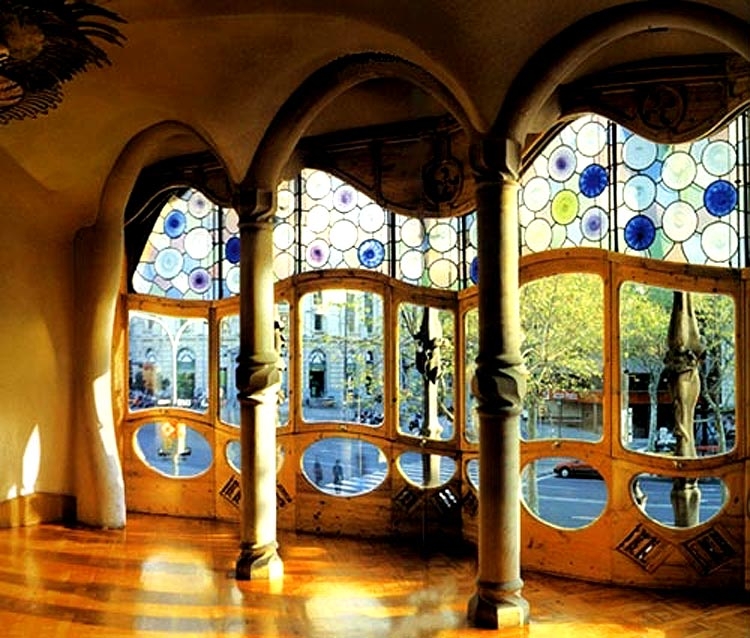 Gaudi Designer Casa Batllo > Stained Glass View of Gaudi Designer Casa Batllo > Stained Glass View of