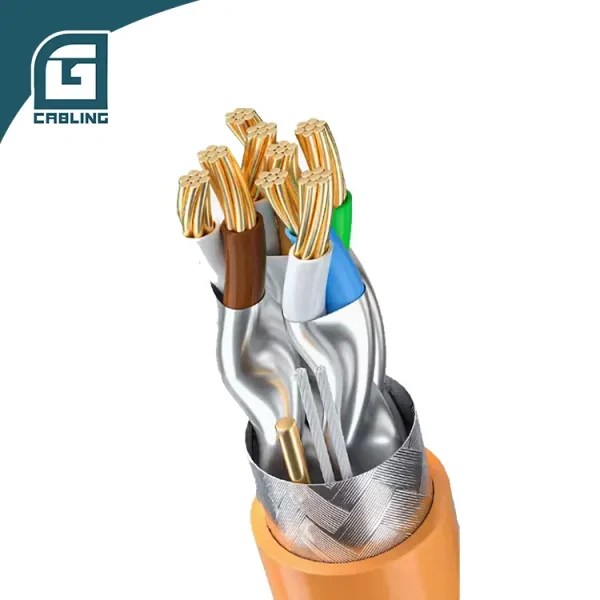 Gcabling CAT8 26AWG Network Patch Cord OFC Shielded S/FTP Gray Lan