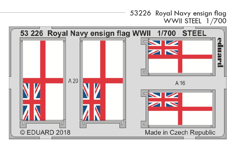 SET 1/700 Royal Navy ensign flag WWII STEEL Sets amélioration bateaux