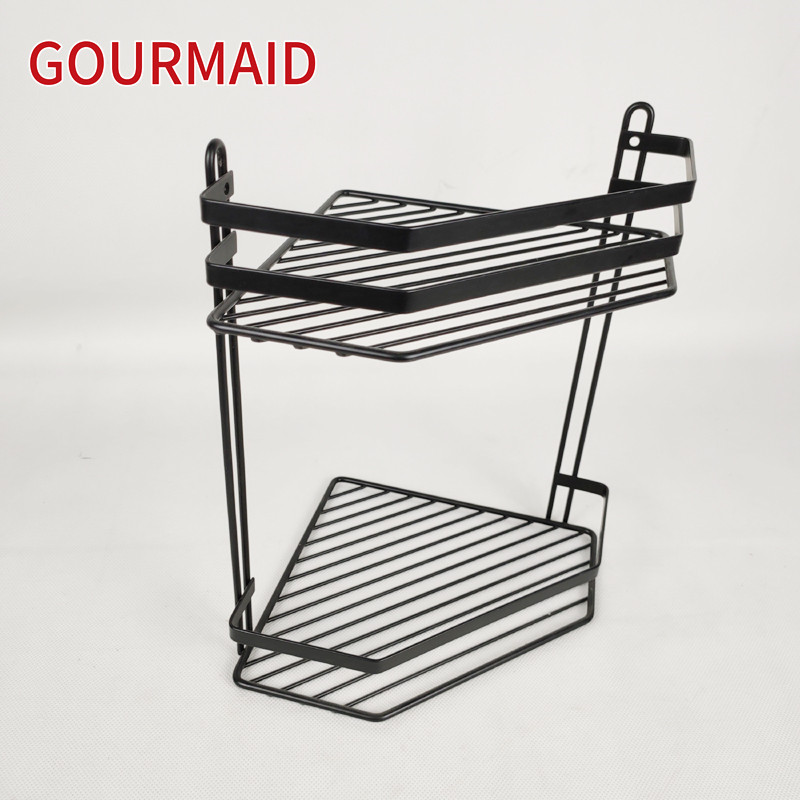 China Two Tier Black Corner Shower Caddy Manufacturers and Factory