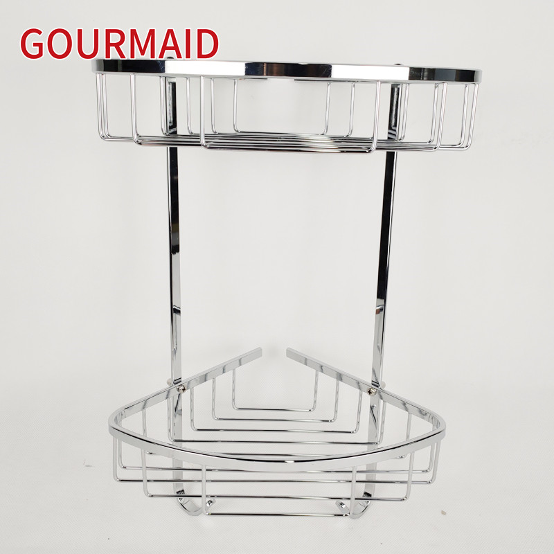 China 2020 wholesale price 2 Tier Stainless Steel Corner Shower Caddy