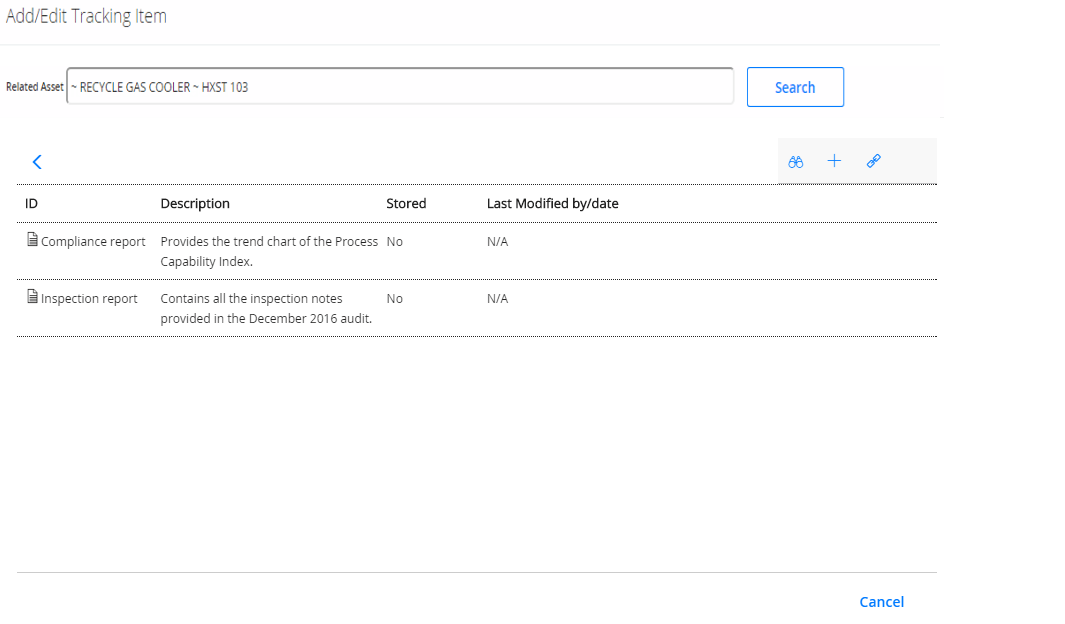 Access Reference Documents for a Tracking Item