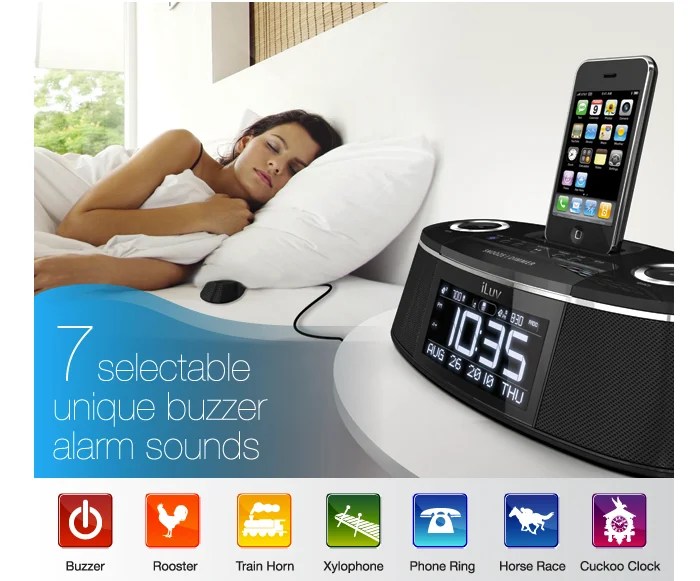 Review iLuv iMM178 Vibe Plus Dual Alarm Clock w/Bed Speaker Shaker