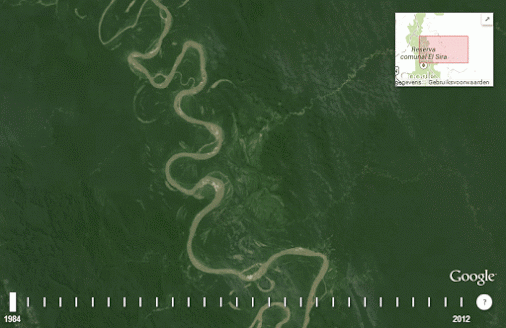 28 years makes a river look like a snake Google Earth Blog
