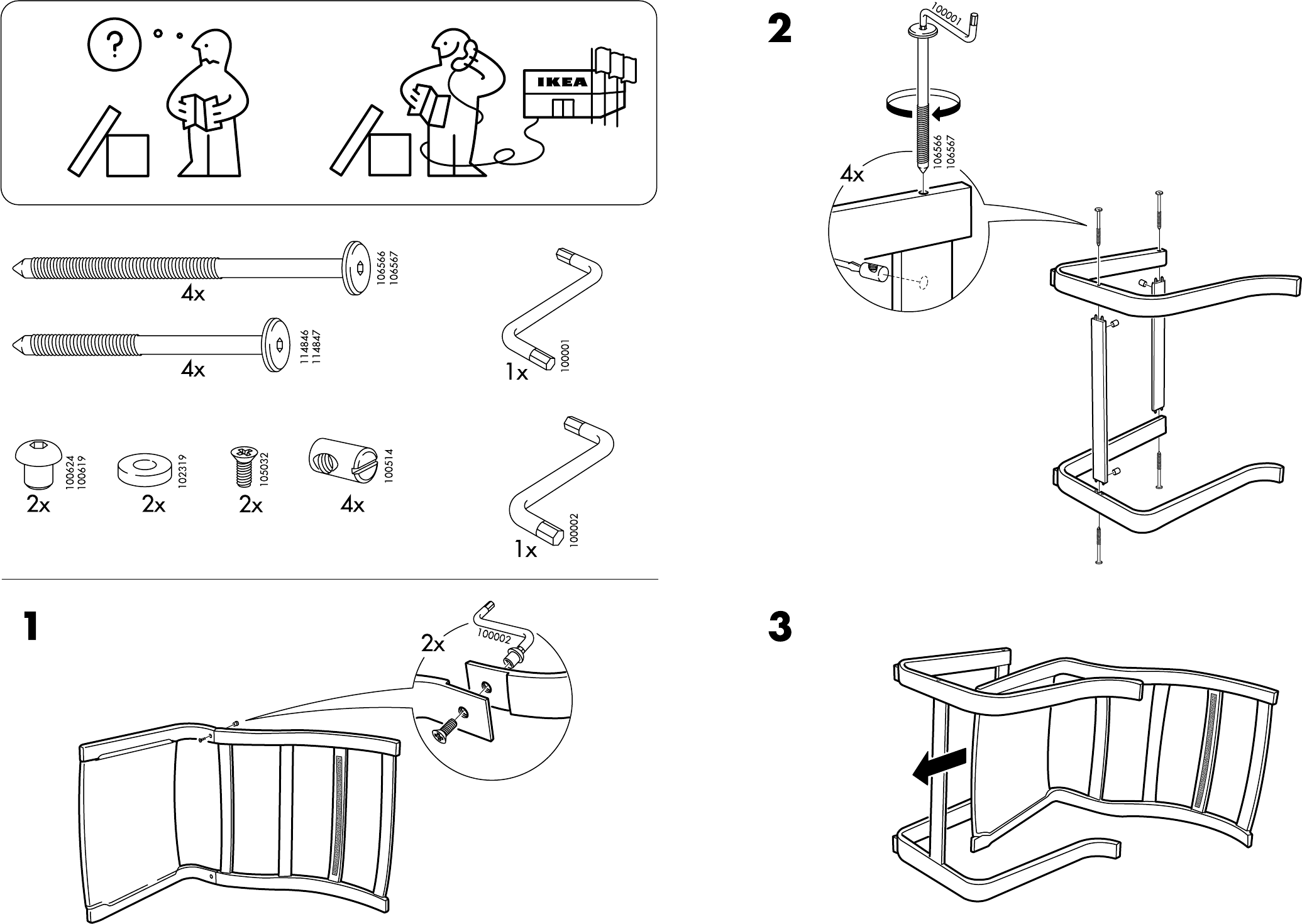 Handleiding Ikea Poang onderstel stoel (pagina 1 van 2 HrDOulxj