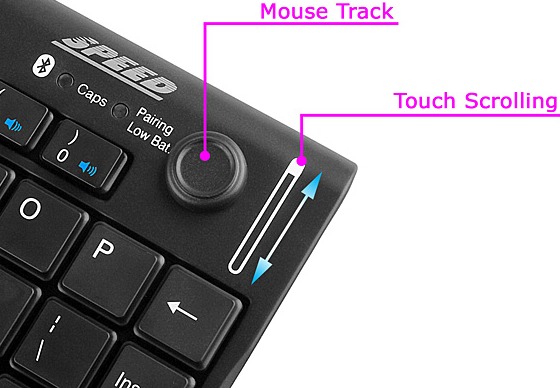 Mini Keyboard with Builtin Mouse and Touch Scroll