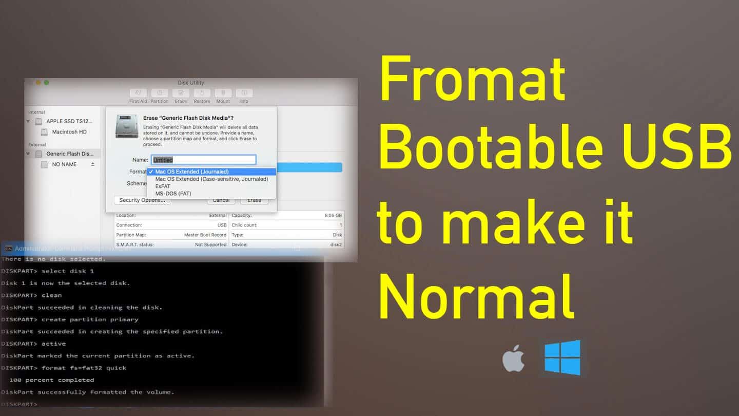 Format Bootable USB Pen Drive to make it Normal [Windows and Mac]
