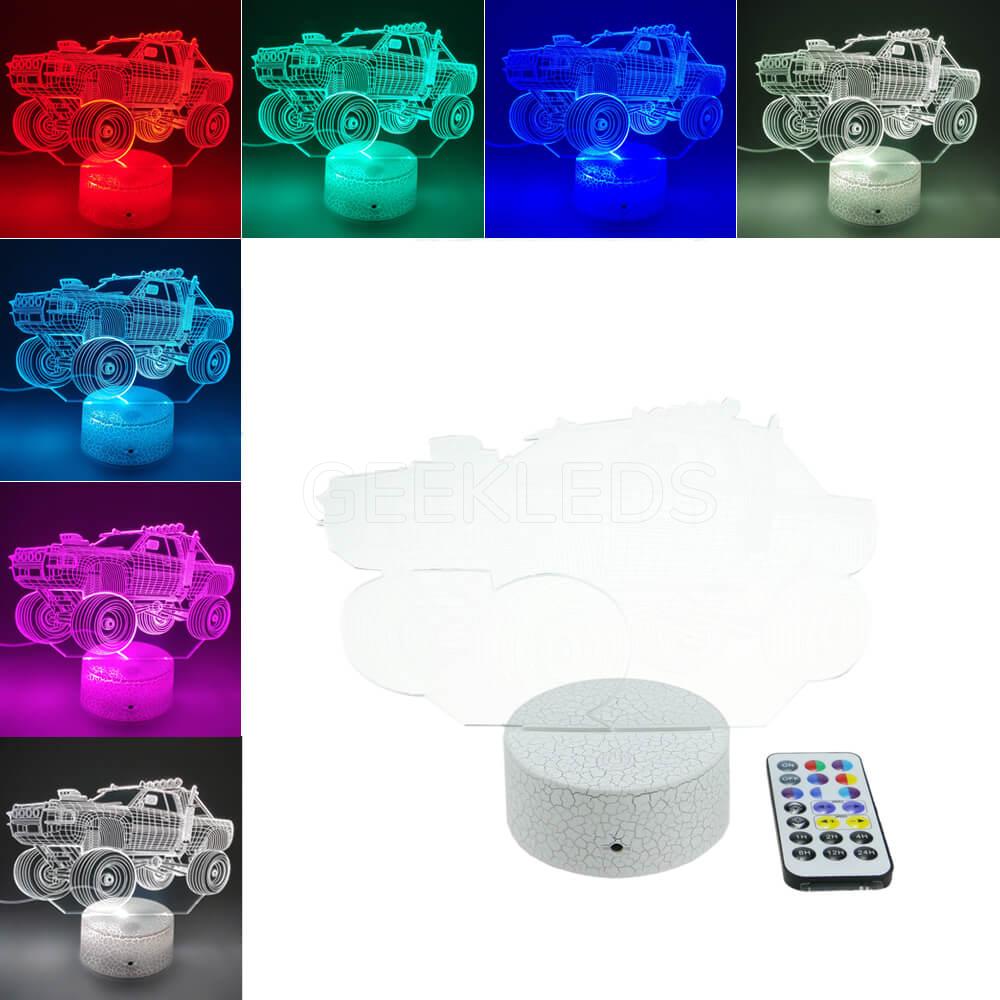 Dual Light Color 3D Optical Lamp Night Light Remote Control TDL-S2K