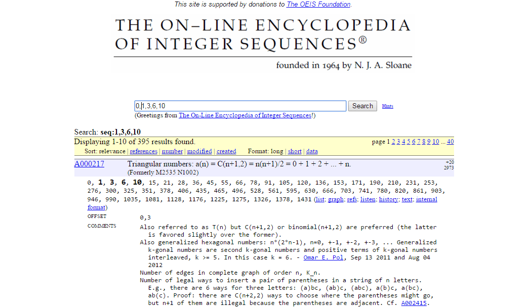 How to use OESIS Encyclopedia of Integer Sequences