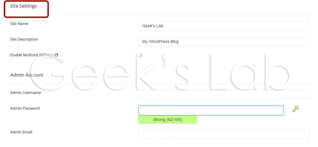site settings wordpress Geek's Lab