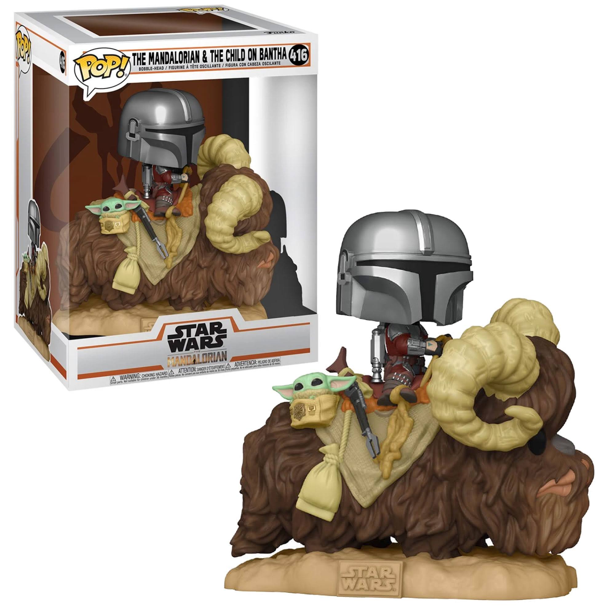 Star Wars The Mandalorian On Bantha Carrying The Child In A Bag Deluxe