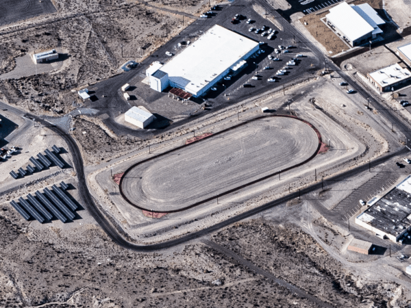 Odd oval structure at Area 51 (and solar panel array)