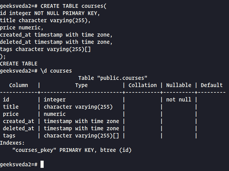 How to Create a Table in PostgreSQL Database