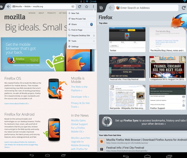 Firefox Android Beta 25 Released By Mozilla