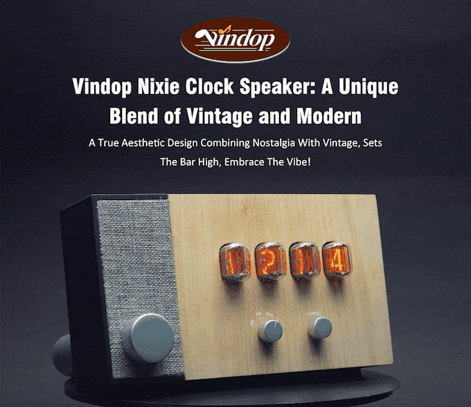 Vindop Nixie tube clock and speaker Geeky Gadgets