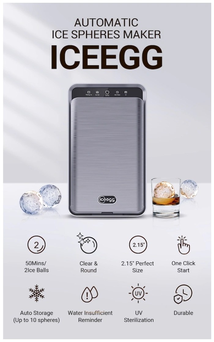 Iceegg clear round ice sphere maker from 398 Geeky Gadgets