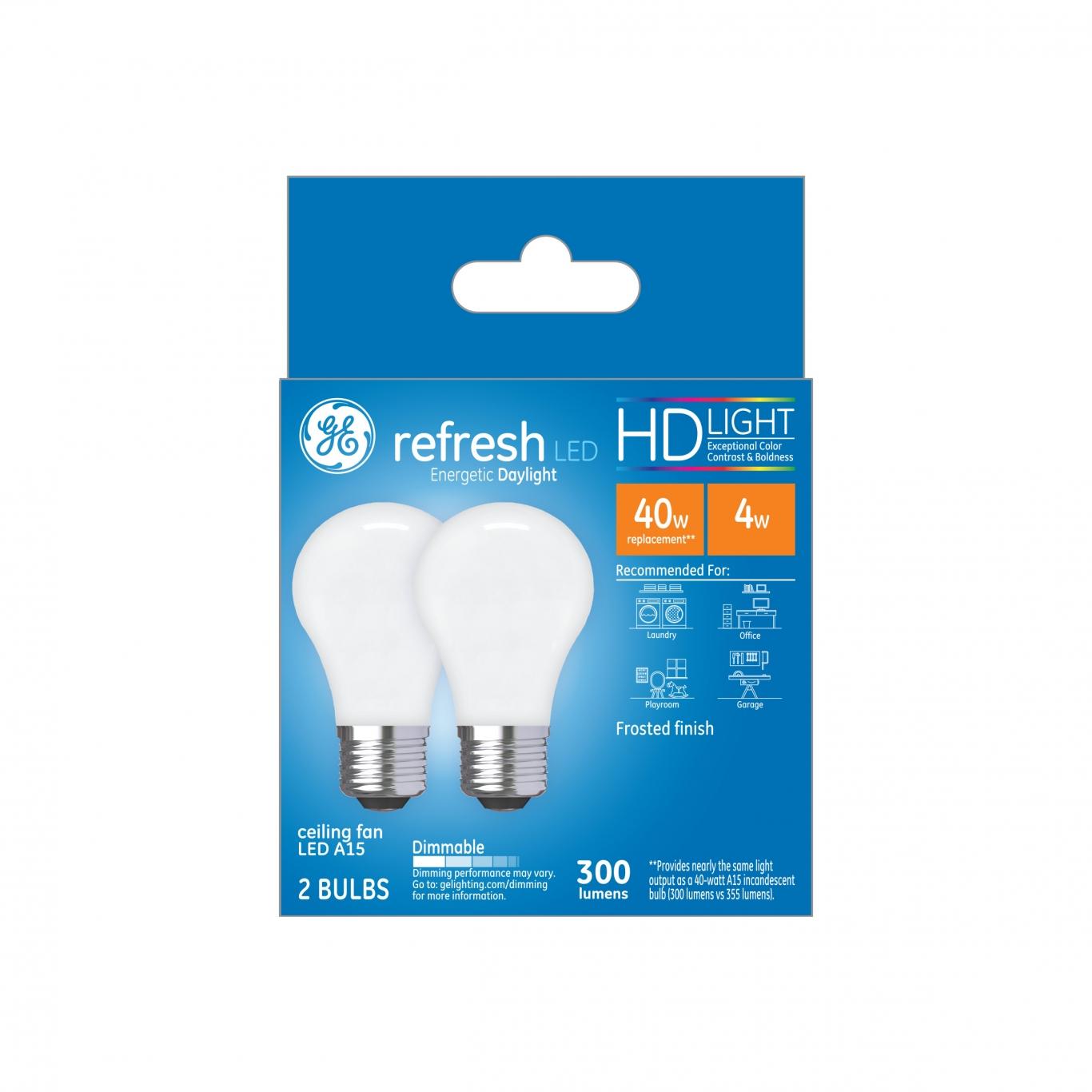 GE Refresh HD Daylight 40W Replacement LED Light Bulbs White Ceiling