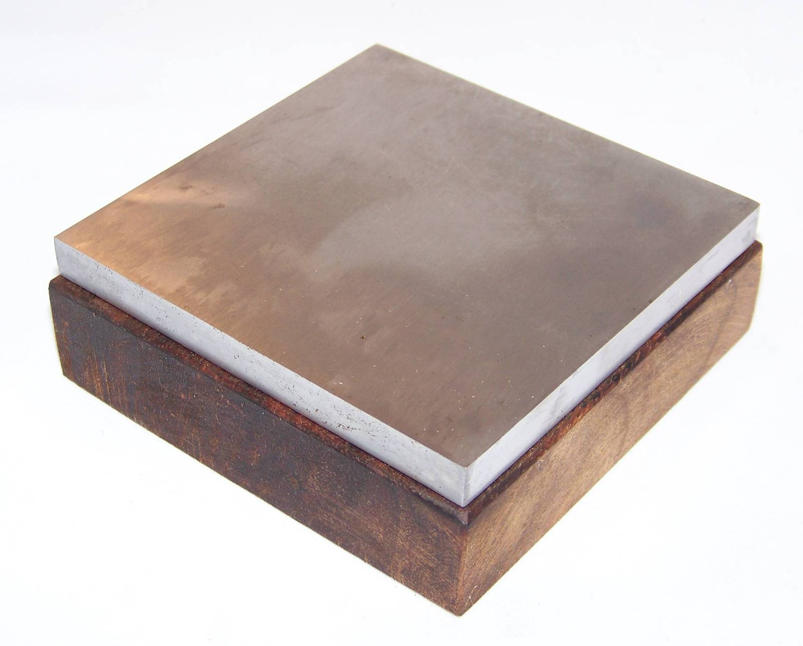 Steel Bench Block on Wooden Base 100mm x 100mm