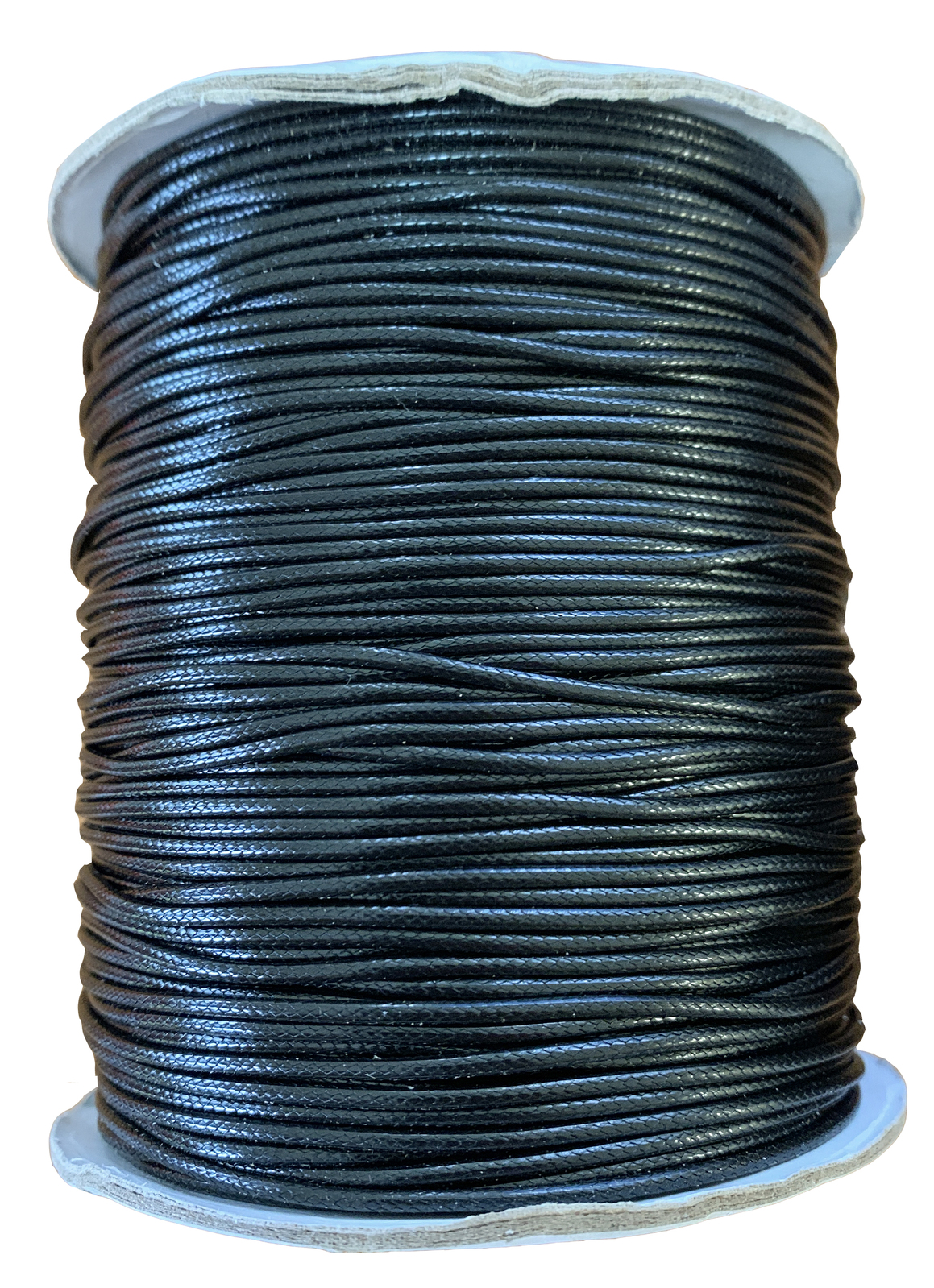 Korean Waxed Cotton Cord Round Black 2mm (Per Metre)