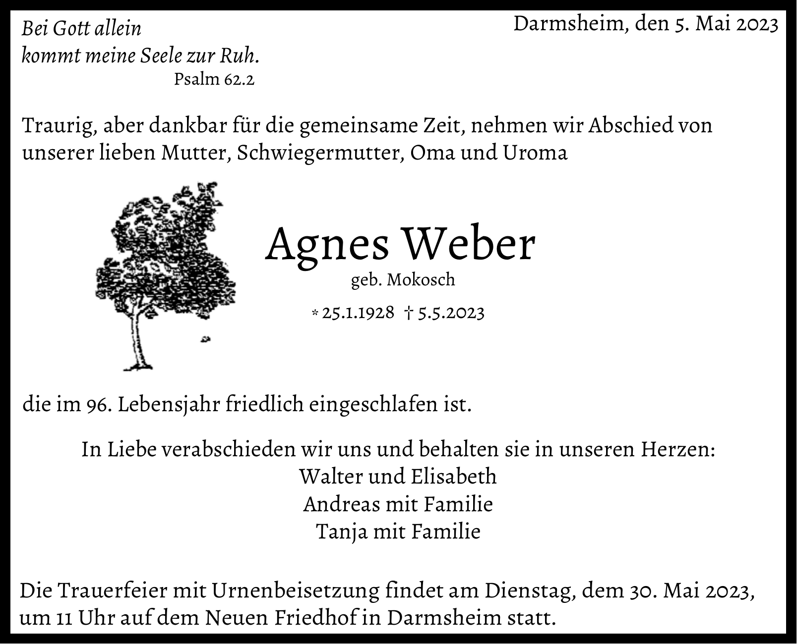 Agnes er Gemeinsam Gedenken