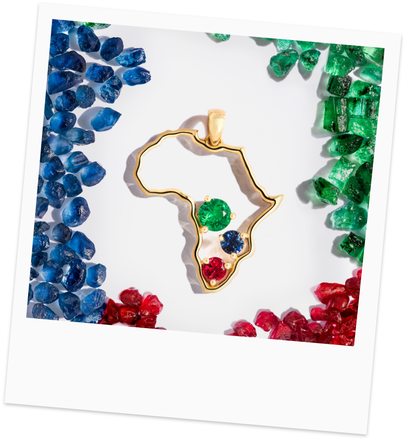 Jewel of Africa x Gemfields ‘Big Three’ pendant raises funds for Cabo Delgado computer room