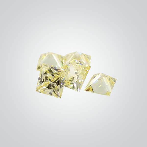 Cubic Zirconia Canary Yellow 6A, Square Cubic Zirconia (CZ), Natural