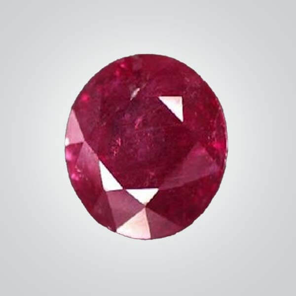 Lab Created Ruby with inclusion, Round Cubic Zirconia (CZ), Natural