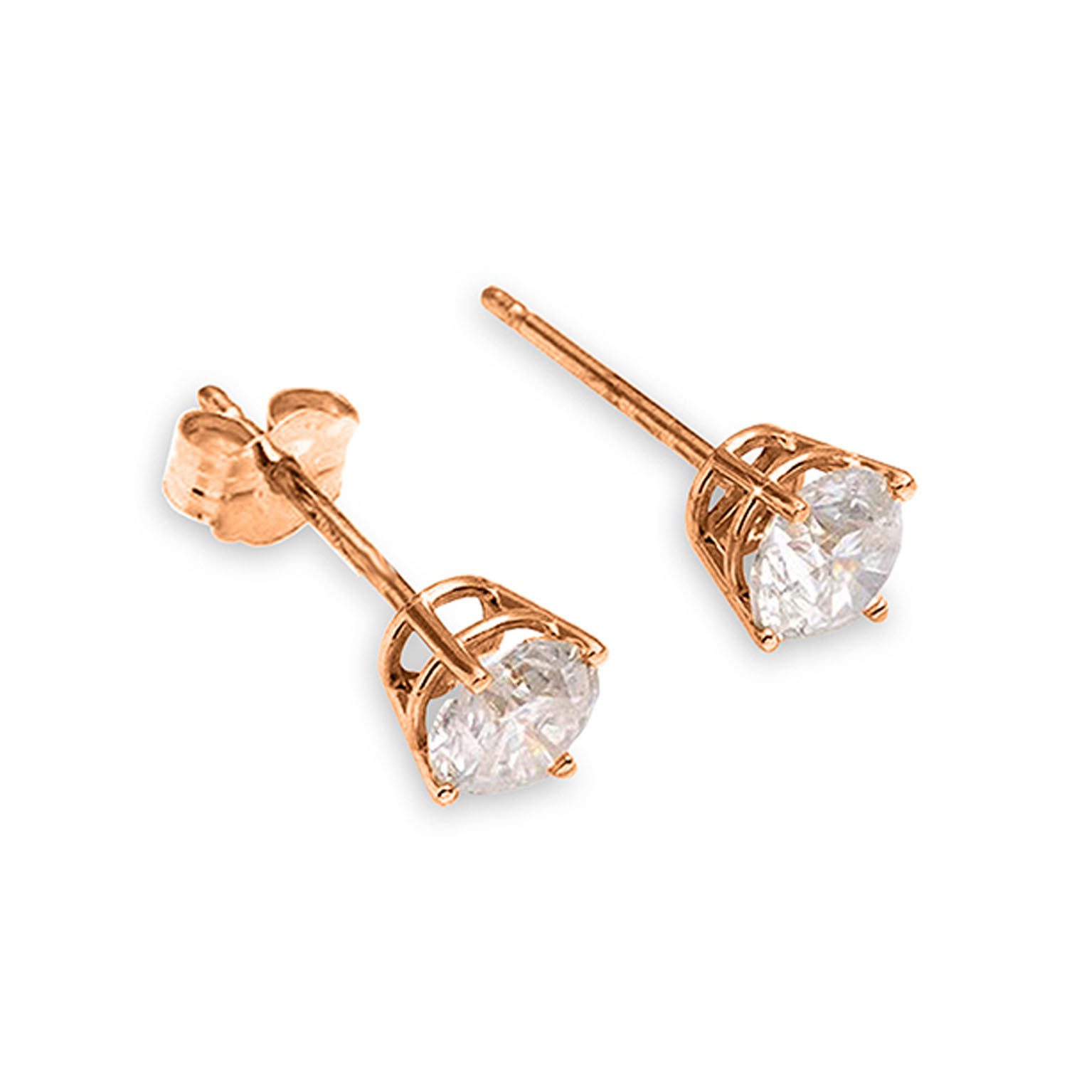 0.2 Carat 14K Solid Rose Gold Stud Earrings 0.20 Carat Natural Diamond eBay