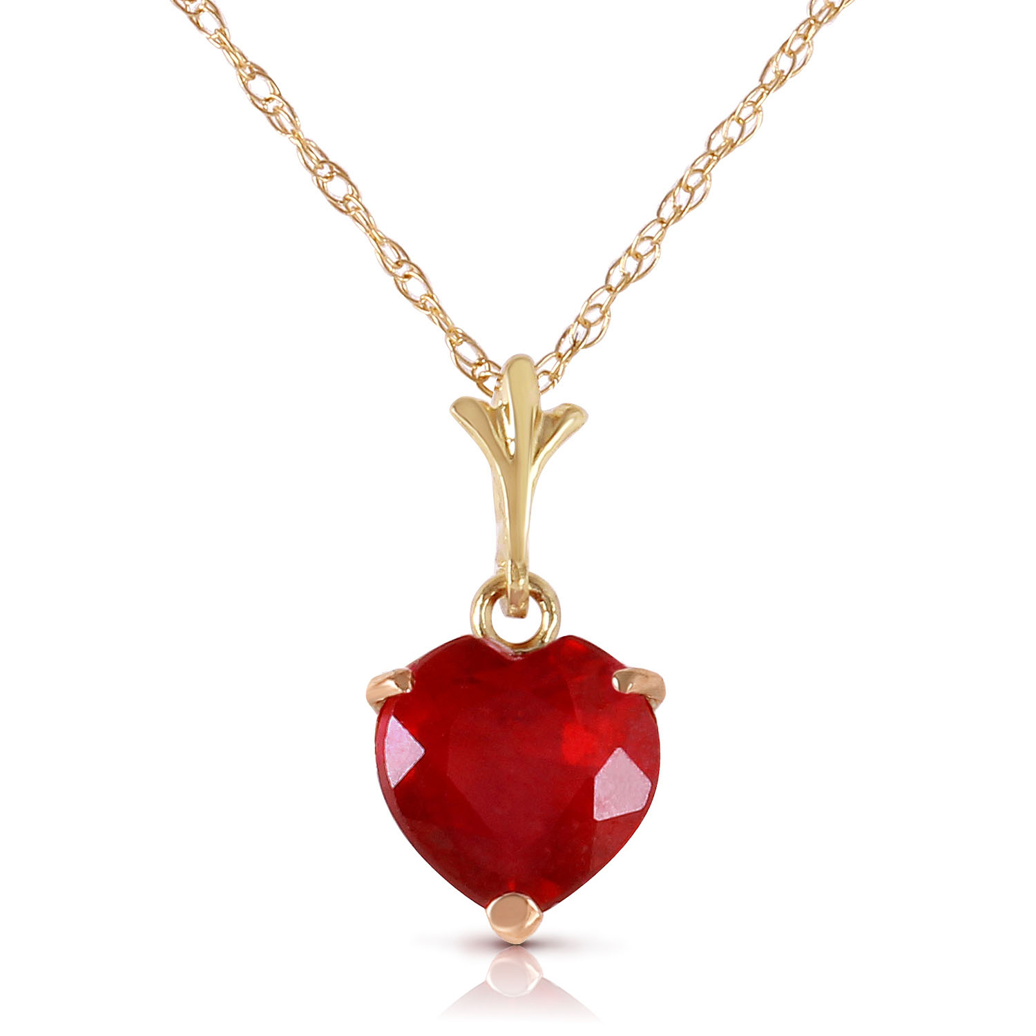 1.45 CTW 14K Solid gold fine Necklace 1624" genuine Heart Ruby eBay